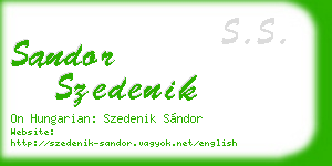 sandor szedenik business card